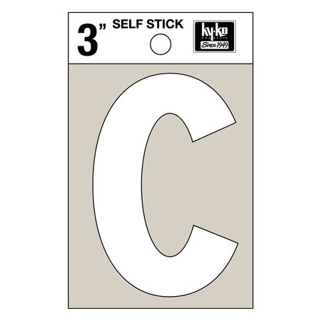 HY-KO 3In White Vinyl Letter C, 10PK A30513